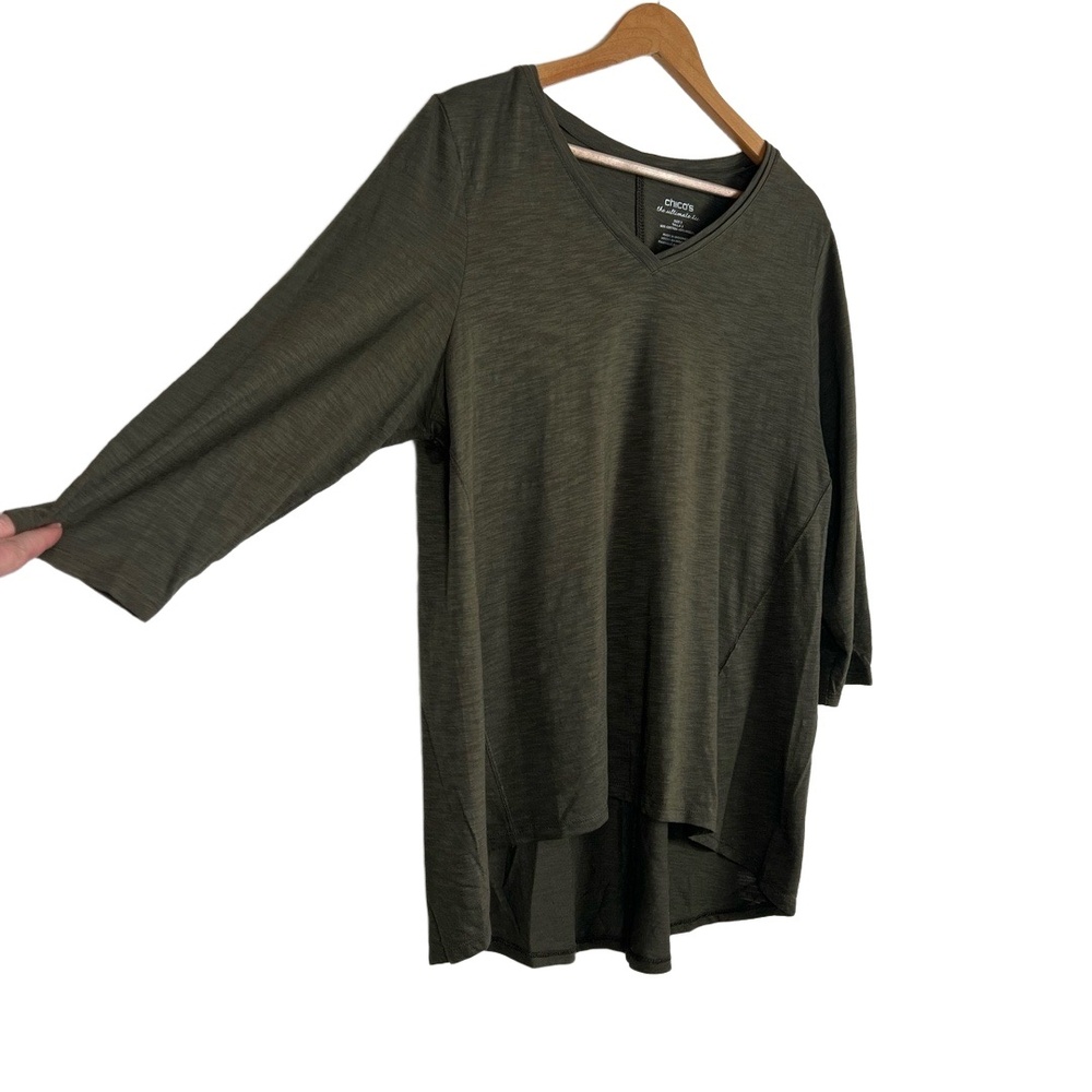 Chicos 2 Piece Bundle Large Olive Green Peach Slu… - image 7